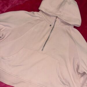 lululemon athletica Light Pink Half-Zip Hoodie Sweatshirt